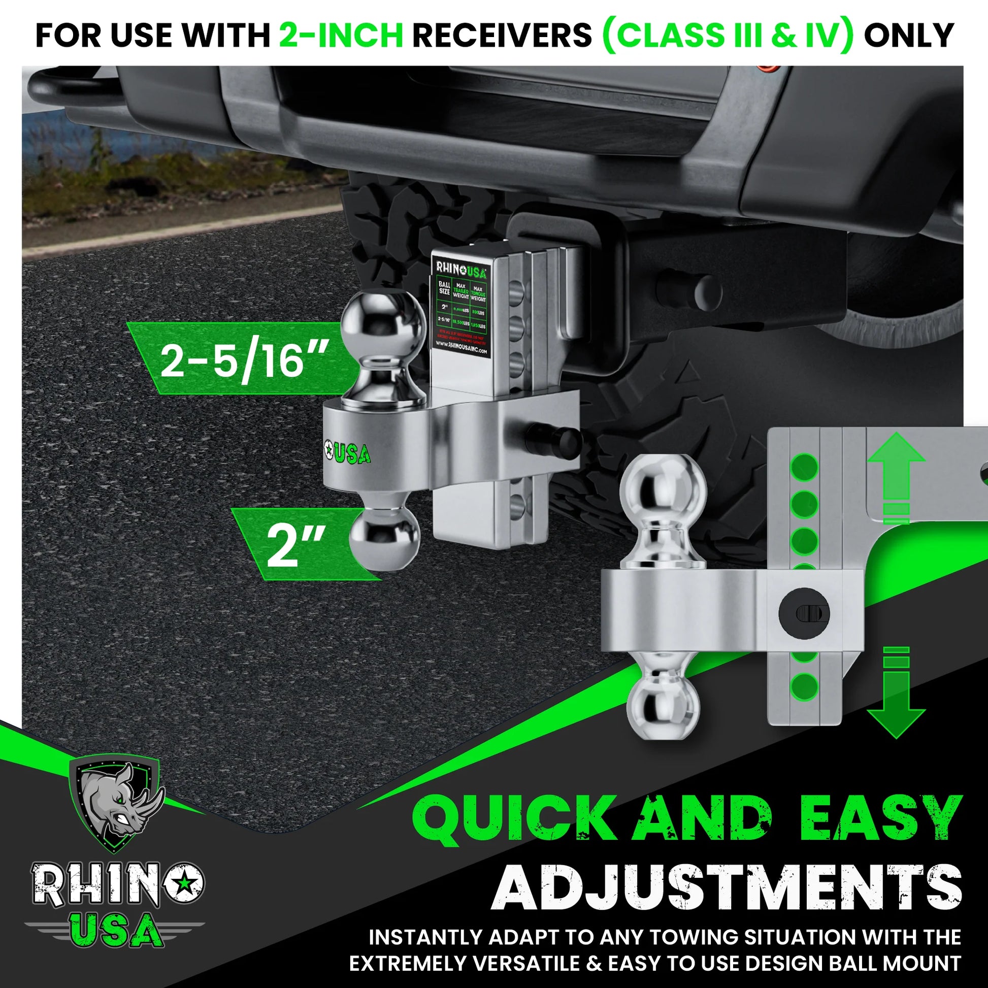 Adjustable Drop Hitch (2" Receivers)