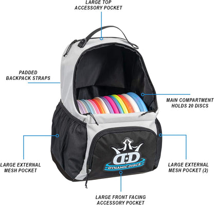 Cadet Disc Golf Bag - 17+ Discs Capacity - Beginner Disc Golf Accessories for Men - USA Business & Support - Includes Accessories Pouch & Water Bottle Holder - Lightweight & Durable