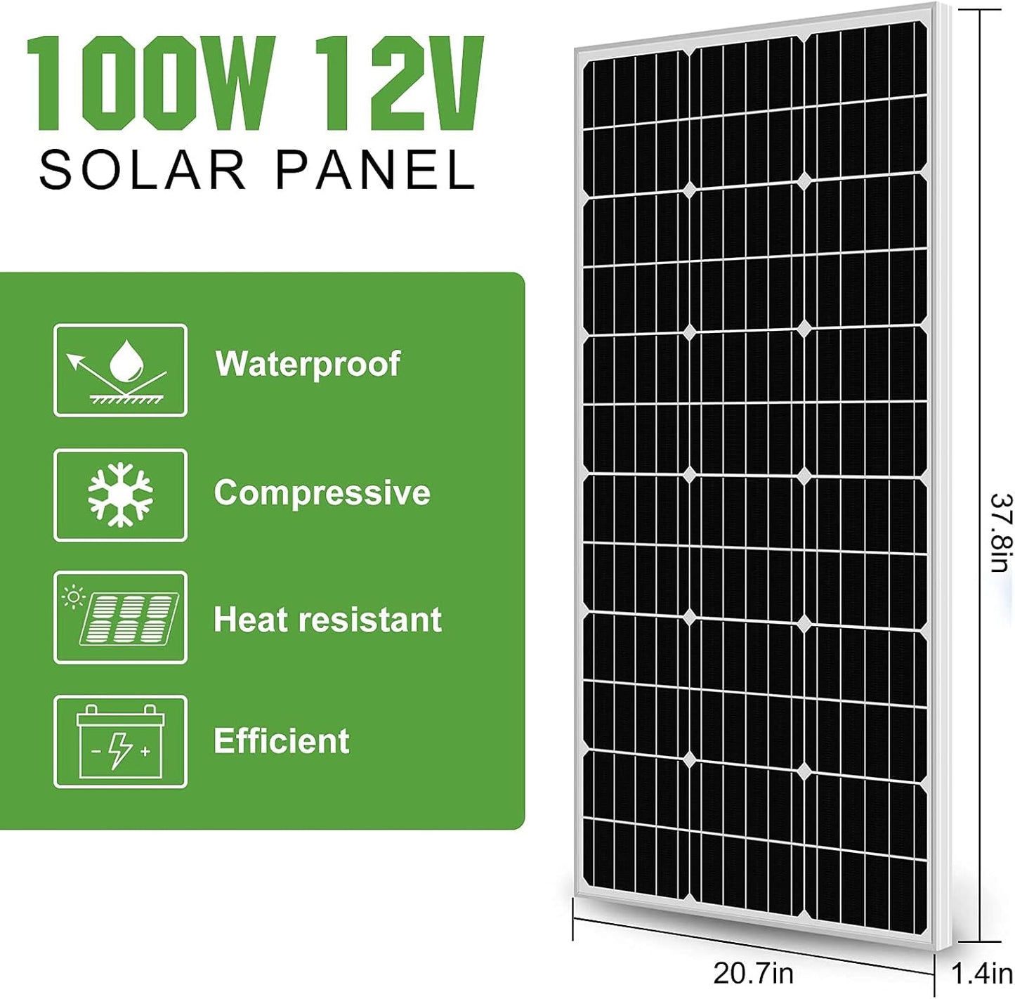 400 Watt 12 Volt Solar Panel Kit off Grid with 4Pcs 100W Solar Panels + 60A Charge Controller + Accessories Needed for RV, Cabins, Caravan, Shed，Etc