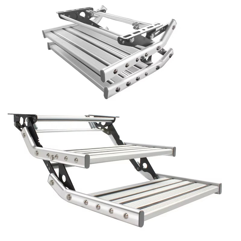 Aluminum Alloy Double Layer /Single Layer RV Caravan Trailer Folding Step for Camper Caravan Accessories