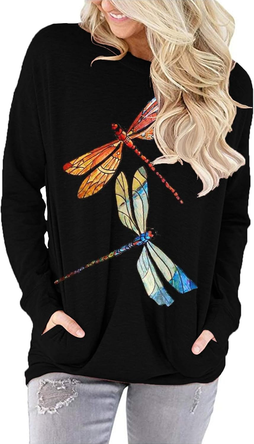 Women'S Pocket Shirt Graphic Tunic Tops Sweatshirts