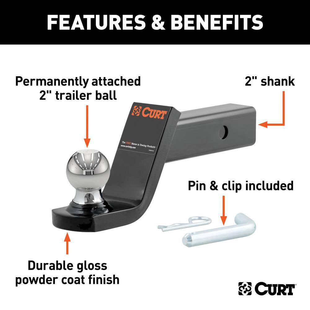 7,500 Lbs. 4 In. Drop Fusion Trailer Hitch Ball Mount Draw Bar with 2 In. Ball (2 In. Shank)