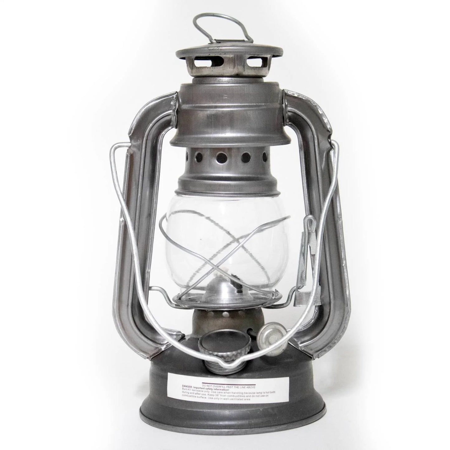 Rustico Kerosene Outdoor Lantern - 7.5 Inch Hurricane Lamp for Camping or Home Patio Use, Unpainted