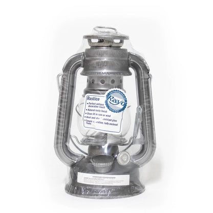 Rustico Kerosene Outdoor Lantern - 7.5 Inch Hurricane Lamp for Camping or Home Patio Use, Unpainted