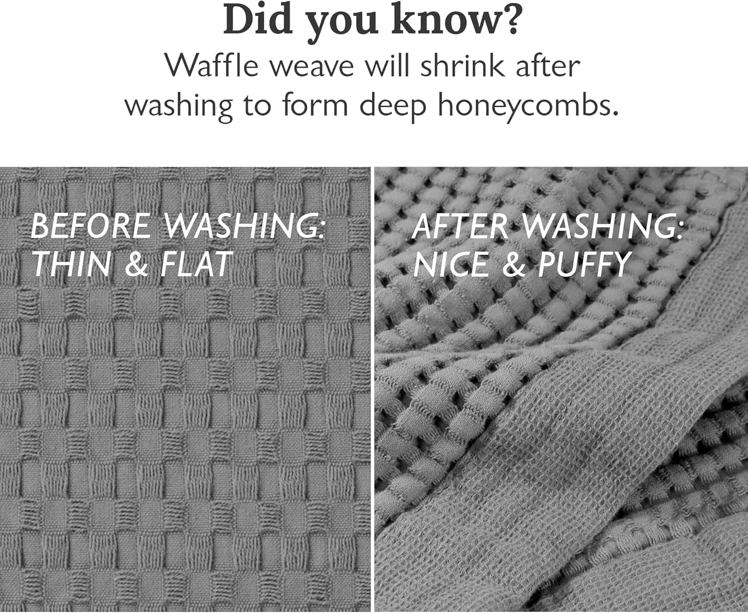 Waffle Towels Quick Dry Thin Bath Sheets 40X80 Oversized Extra Large for Adults for Bathroom, Modern Style (Slate)