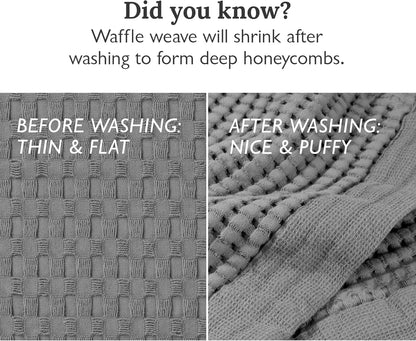 Waffle Towels Quick Dry Thin Bath Sheets 40X80 Oversized Extra Large for Adults for Bathroom, Modern Style (Slate)