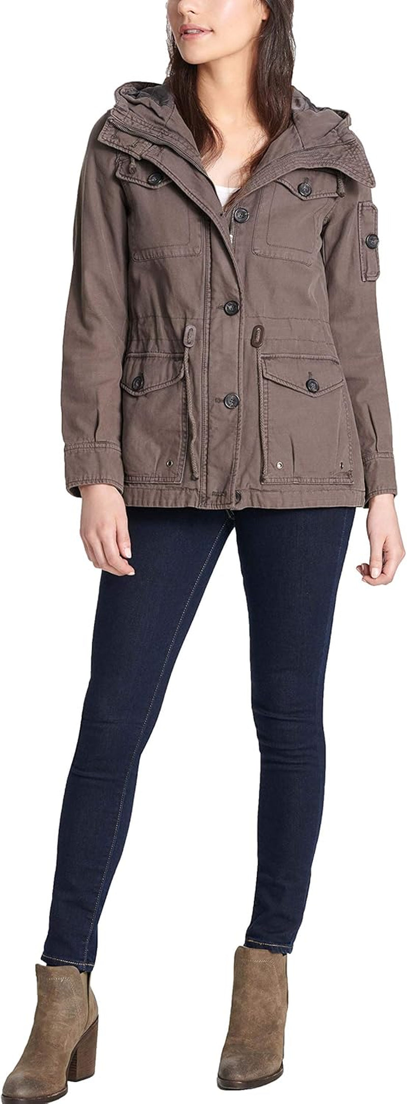 Women'S Lightweight Cotton Military Jacket (Standard & plus Sizes)