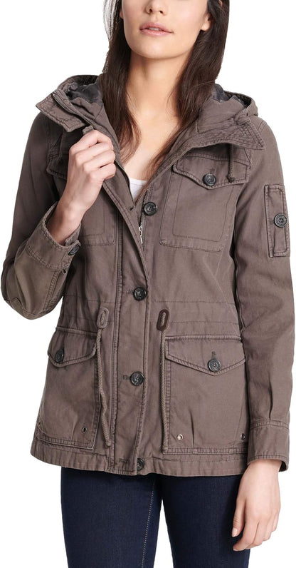 Women'S Lightweight Cotton Military Jacket (Standard & plus Sizes)