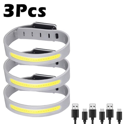 Night Running Armband LED Light Outdoor Sport USB Rechargeable Flashing Light Safe Belt Arm Leg Warning Wristband Cycling Light