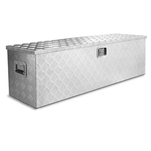 48 In. Aluminum Underbody Tool Storage Box for Pickup Truck ATV Camper Trailer RV Flatbed with Lock