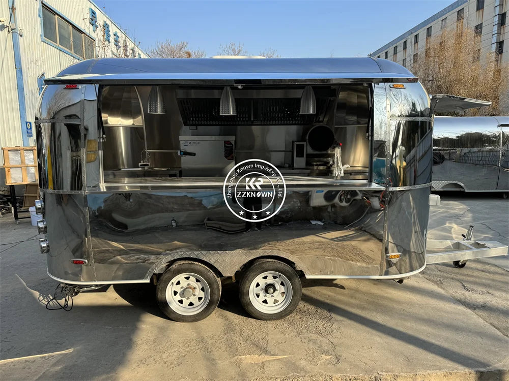 Food Trailer Mobile Kitchen Customize Airstream Coffee Snack Carts Fully Equipment Fast Food Trucks For Sale