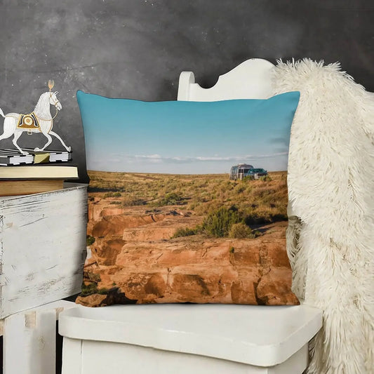 Airstream Trailer camping at Petrified Forest National Park Throw Pillow ornamental pillows for living room pillow