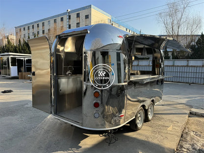 Food Trailer Mobile Kitchen Customize Airstream Coffee Snack Carts Fully Equipment Fast Food Trucks For Sale