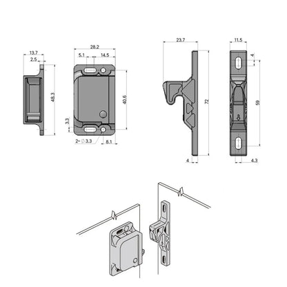 4Pack Hook Lock Cost-effective Solution RV Door Latch Kit Durable Compatible Grabber Latch Catch