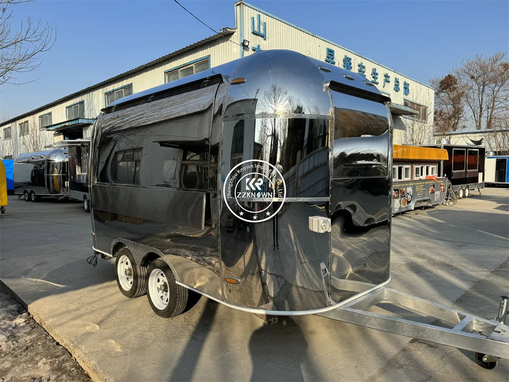 Food Trailer Mobile Kitchen Customize Airstream Coffee Snack Carts Fully Equipment Fast Food Trucks For Sale