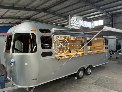 Airstream Steel Hot Dog Cart Coffee Shop Kiosk Food Truck Trailer Street Restaurant Concession Food Truck Mobile Kitchen