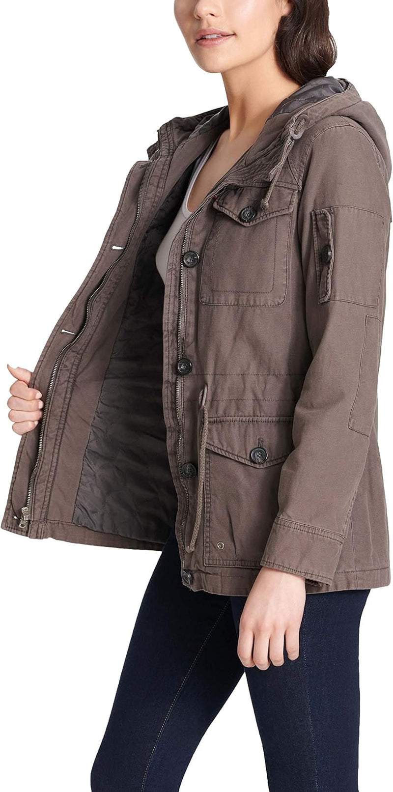 Women'S Lightweight Cotton Military Jacket (Standard & plus Sizes)