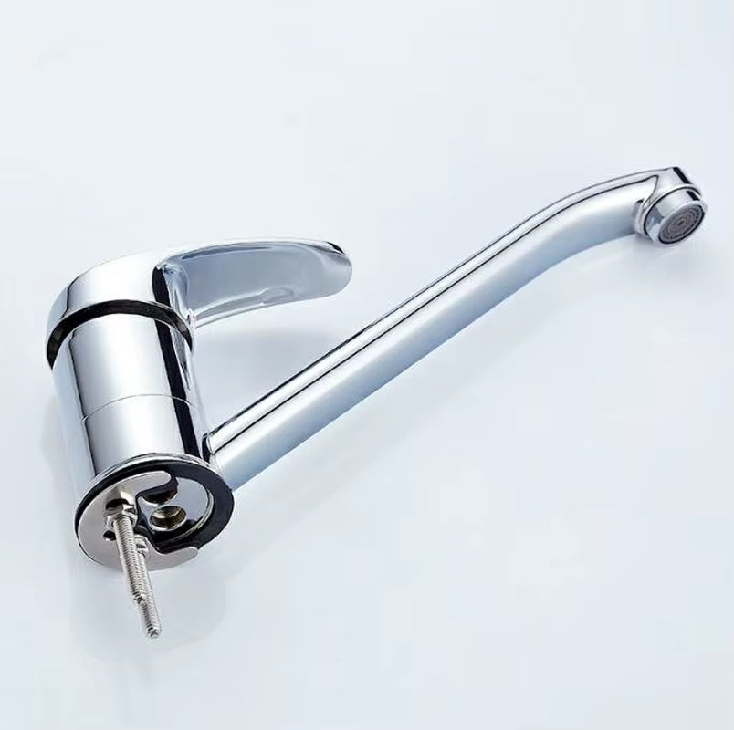 For Caravan Mixer Tap Chrome Plated Long Spout Non-Microswitched Motorhome Camper Boat Interior Parts Automobiles Parts