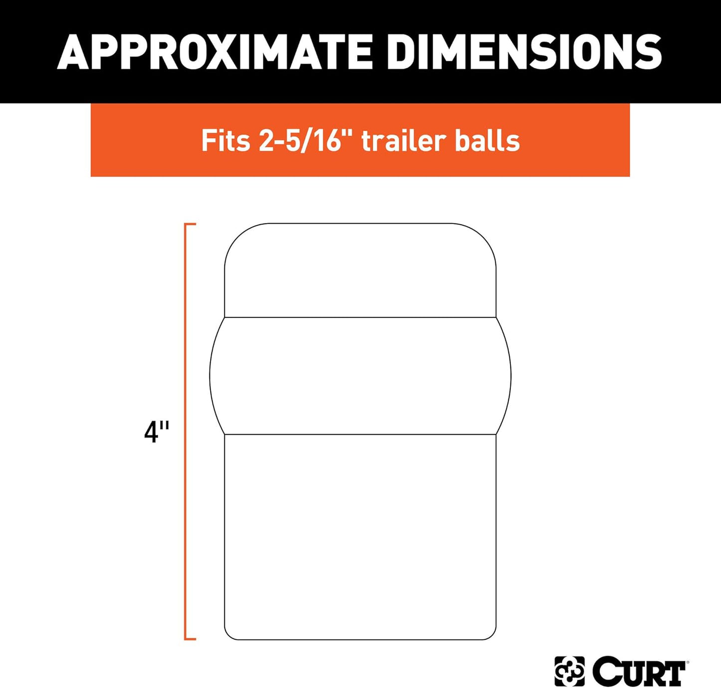 21811 Black Rubber Trailer Hitch Ball Cover, 2-5/16-Inch Diameter