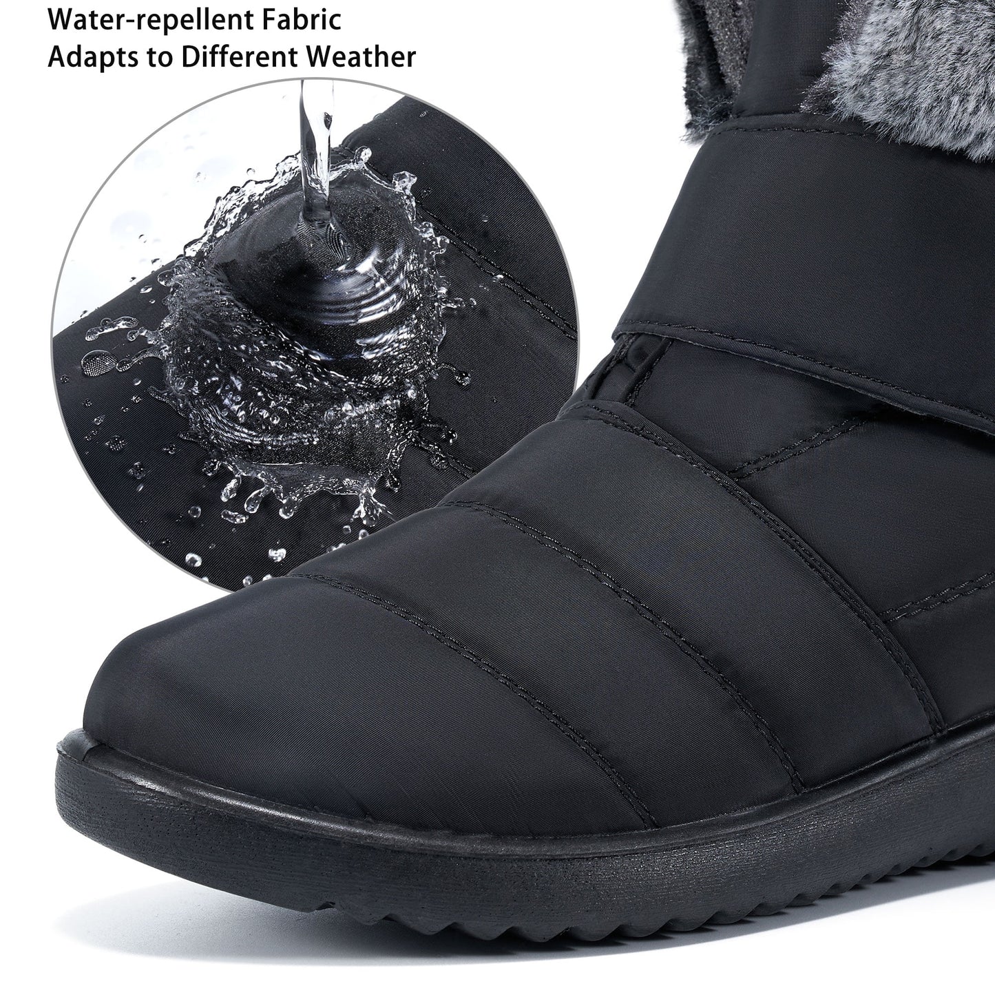 Women Snow Slip on Waterproof Boots 7 Shoes, Female