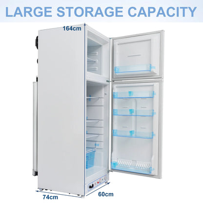 9.4 Cu Ft 64 In*H Propane Refrigerator AC 110V Freezer Large Capacity Frigde Camper Motorhome