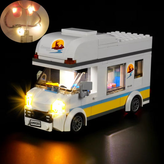 （No LEGO, Just Light）Usb Light Kit for LEGO 60283 City Great Vehicles Holiday Camper Van Building Blocks